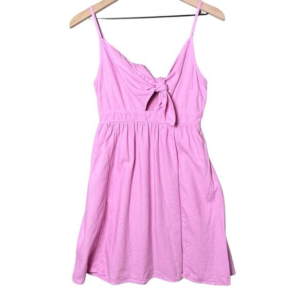 Old Navy Pink Linen Blend A-Line Sleeveless Tank Mini Dress Cottagecore Boho S - Picture 1 of 11